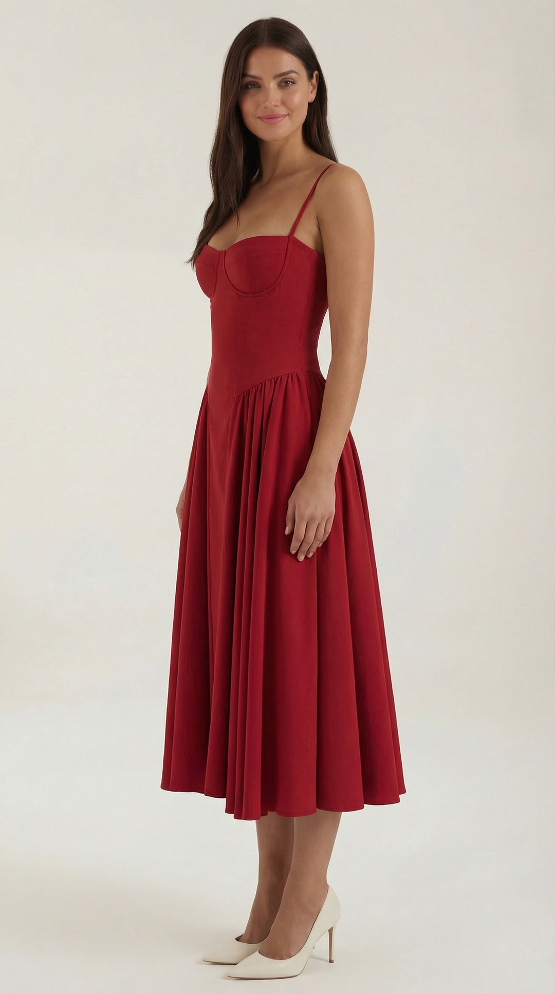Women's Midi Dress – Floral Corset Christmas Party
