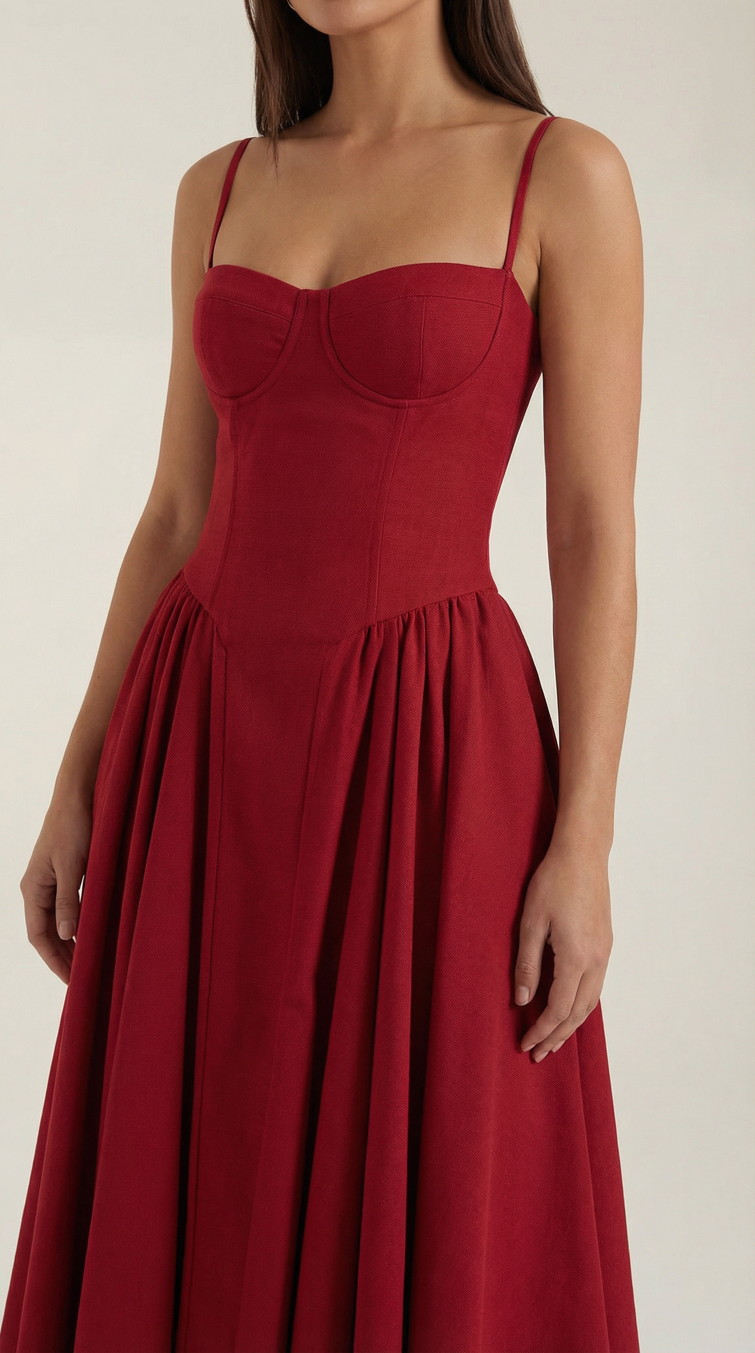 Women's Midi Dress – Floral Corset Christmas Party