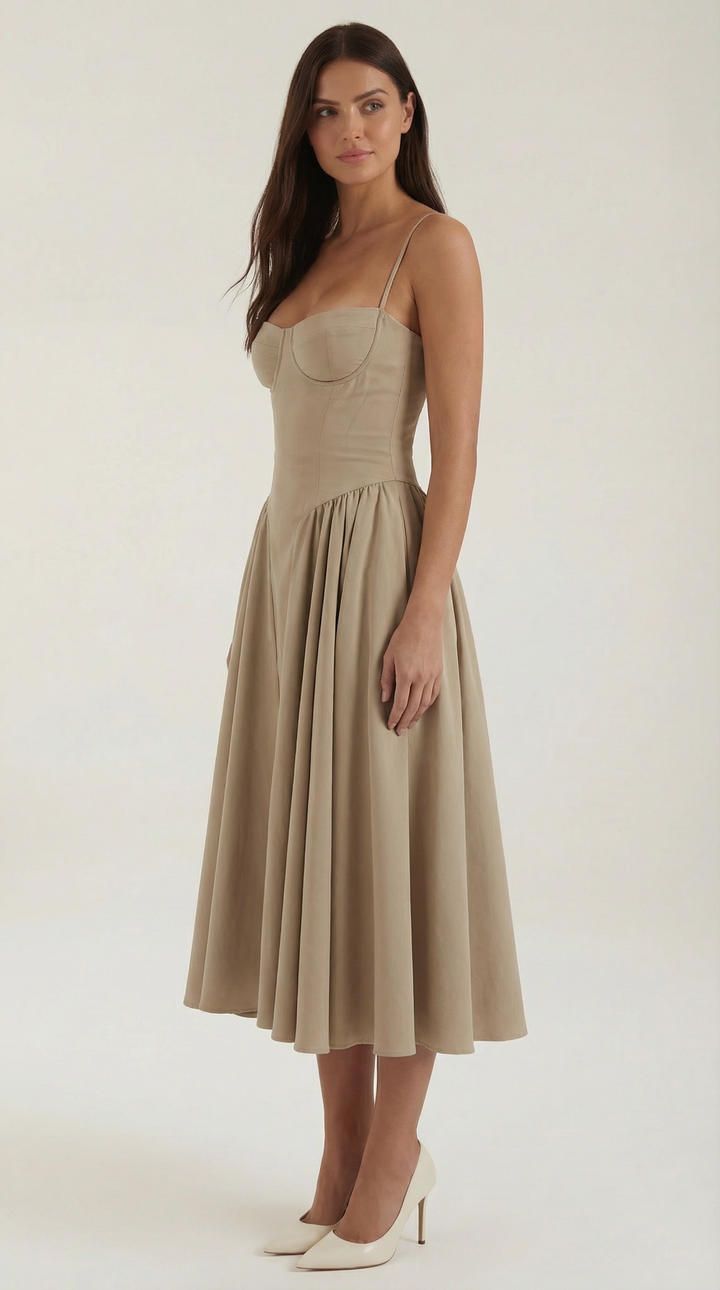 Women's Midi Dress – Floral Corset Christmas Party