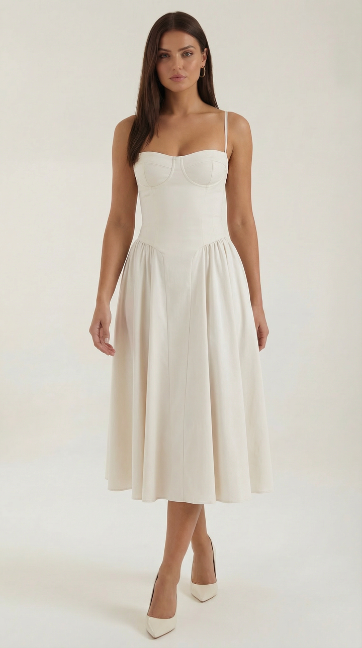 Women's Midi Dress – Floral Corset Christmas Party