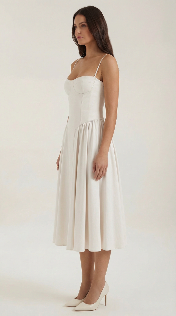 Women's Midi Dress – Floral Corset Christmas Party