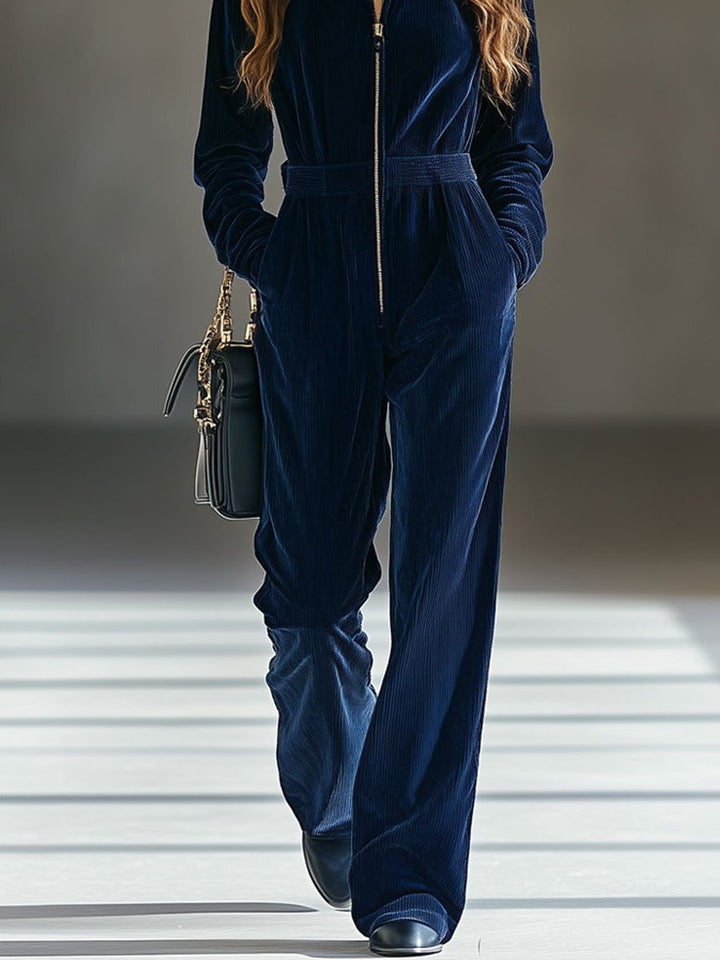 Women's Jumpsuit – Corduroy Zip-Up
