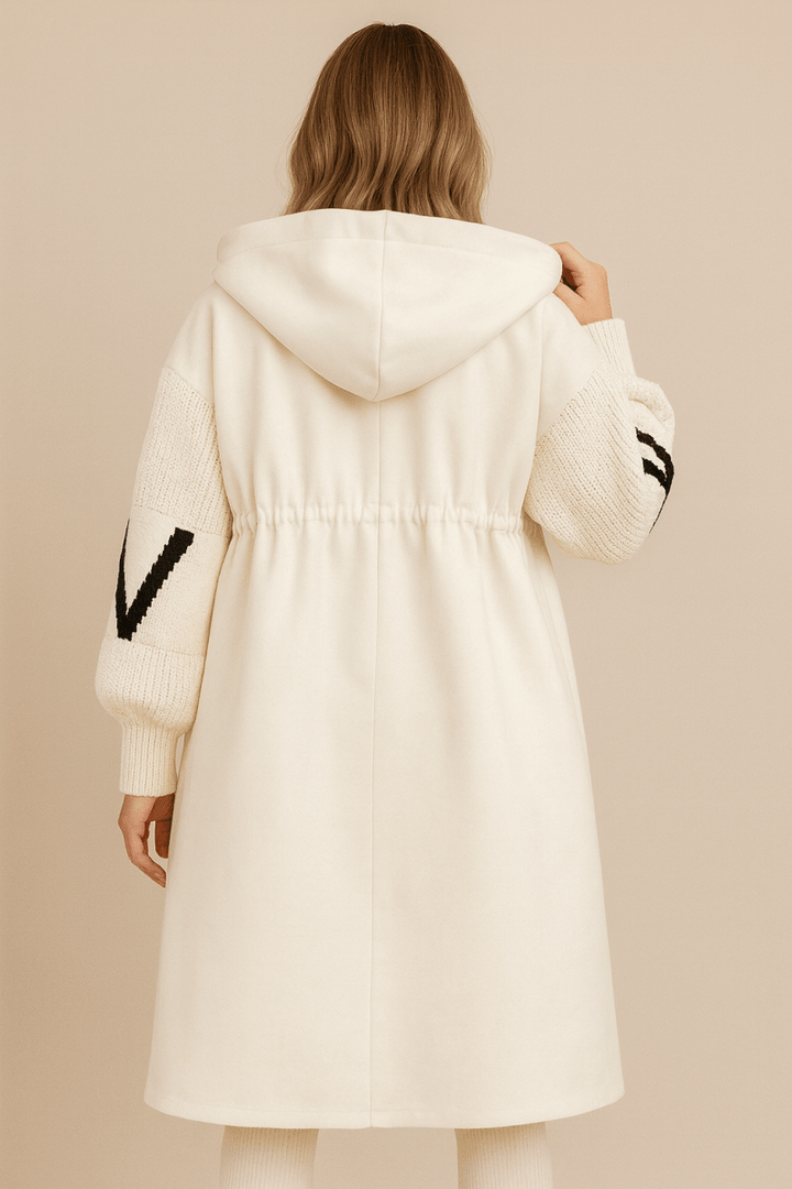 Women's Coat – Oversized Longline Hooded Wool-Look