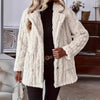 Women's Coat – Teddy Cable Texture Wide Collar