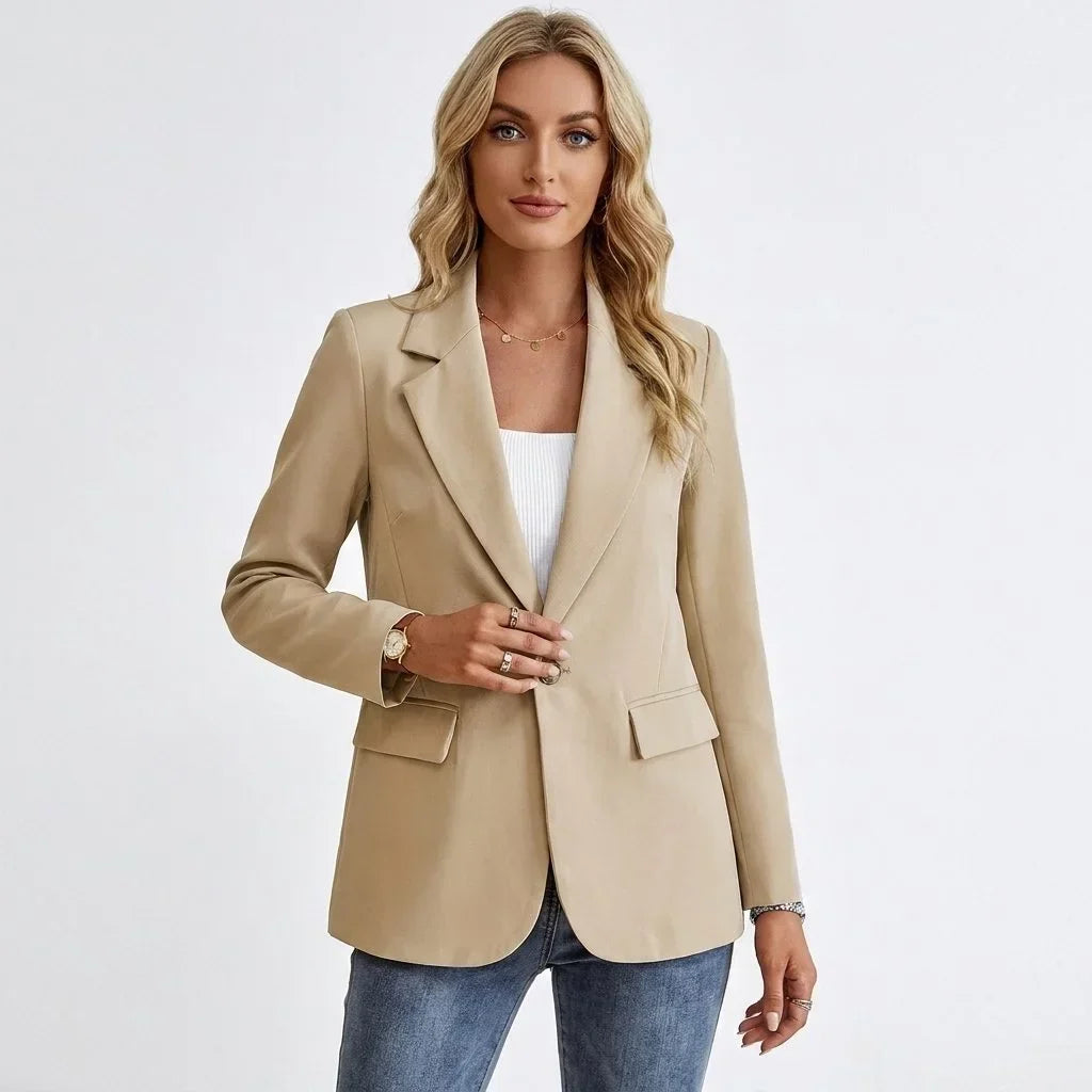 Women's Single-Breasted Tailored Blazer – Notch Lapel