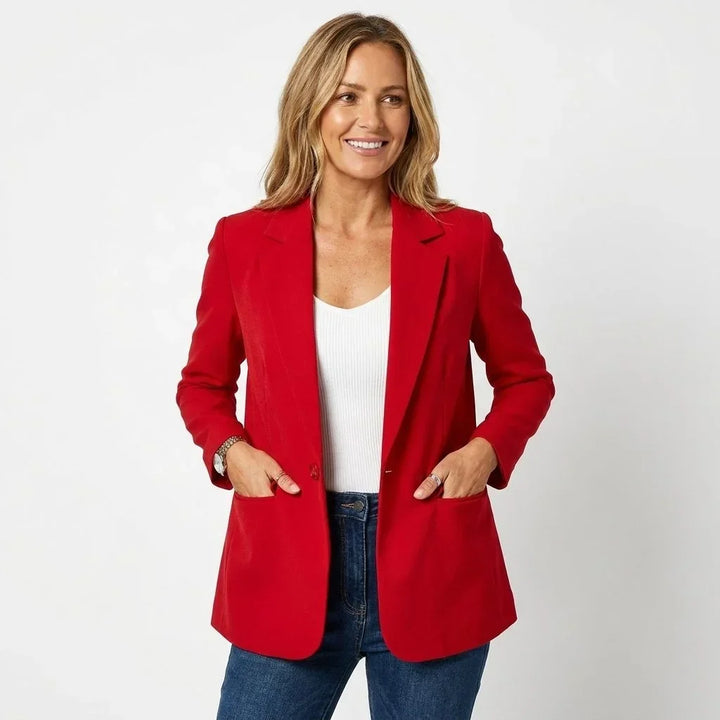 Women's Single-Breasted Tailored Blazer – Notch Lapel