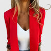 Women's Open-Front Notch Lapel Blazer – Leopard Print Cuffs