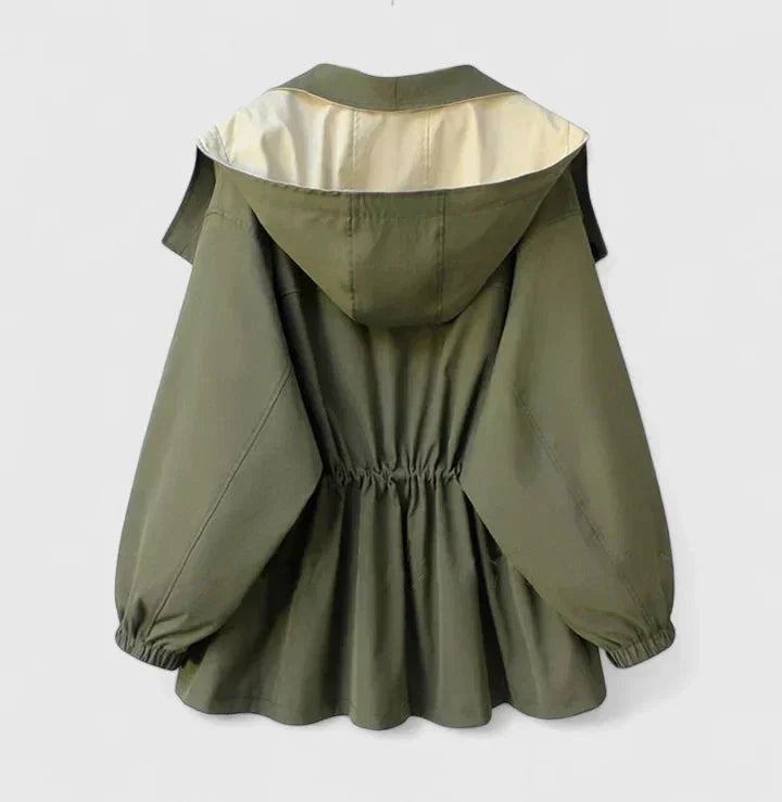Women's Zip-Up Collared Jacket – Two-Tone Colourblock