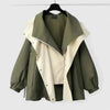Women's Zip-Up Collared Jacket – Two-Tone Colourblock