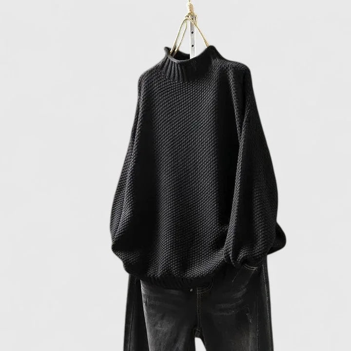 Women's Knit Roll Neck Jumper – Textured Body