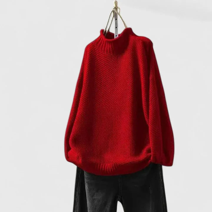Women's Knit Roll Neck Jumper – Textured Body