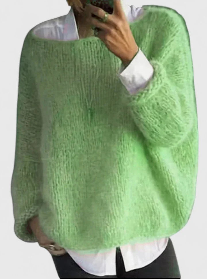 Women's Knit Crew Neck Jumper – Loose Fuzzy
