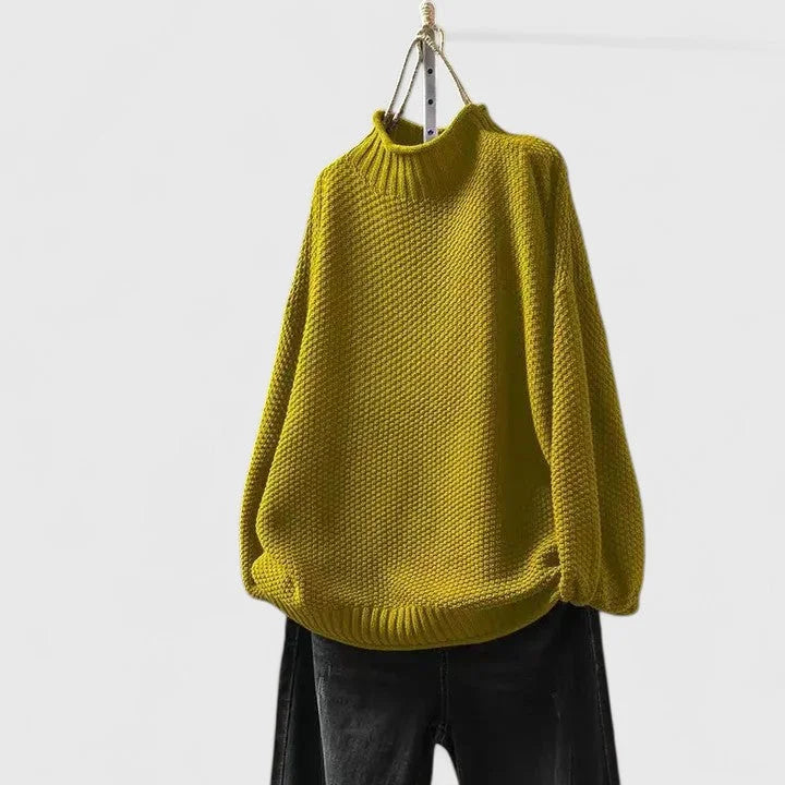 Women's Knit Roll Neck Jumper – Textured Body
