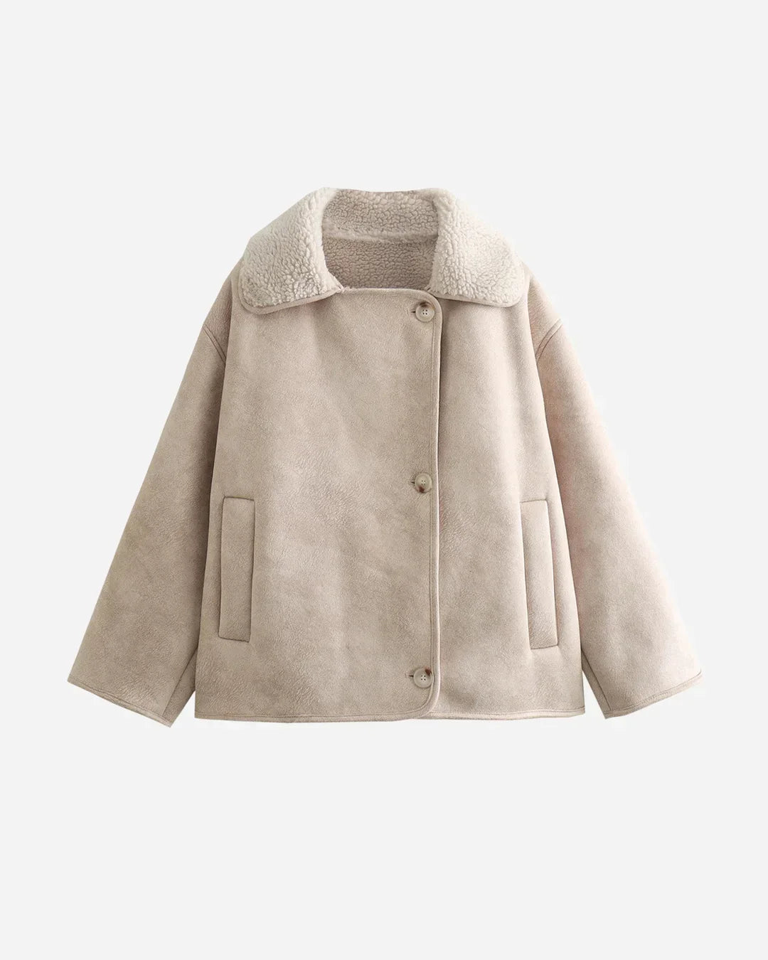 Women's Suede Double-Breasted Notch Lapel Jacket