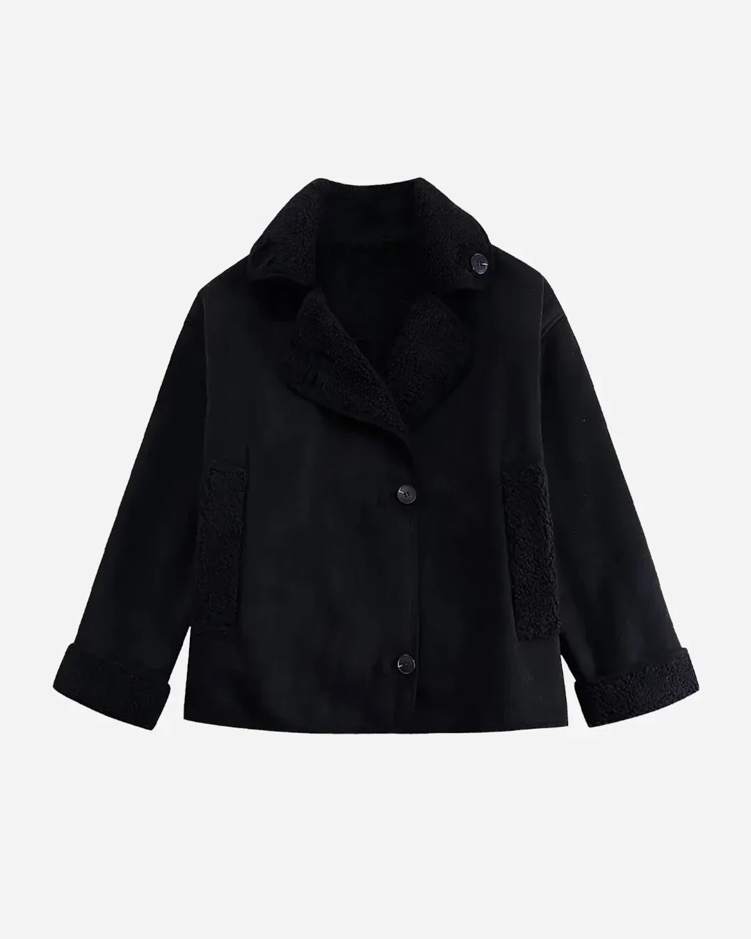 Women's Suede Double-Breasted Notch Lapel Jacket