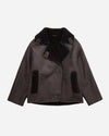 Women's Suede Double-Breasted Notch Lapel Jacket
