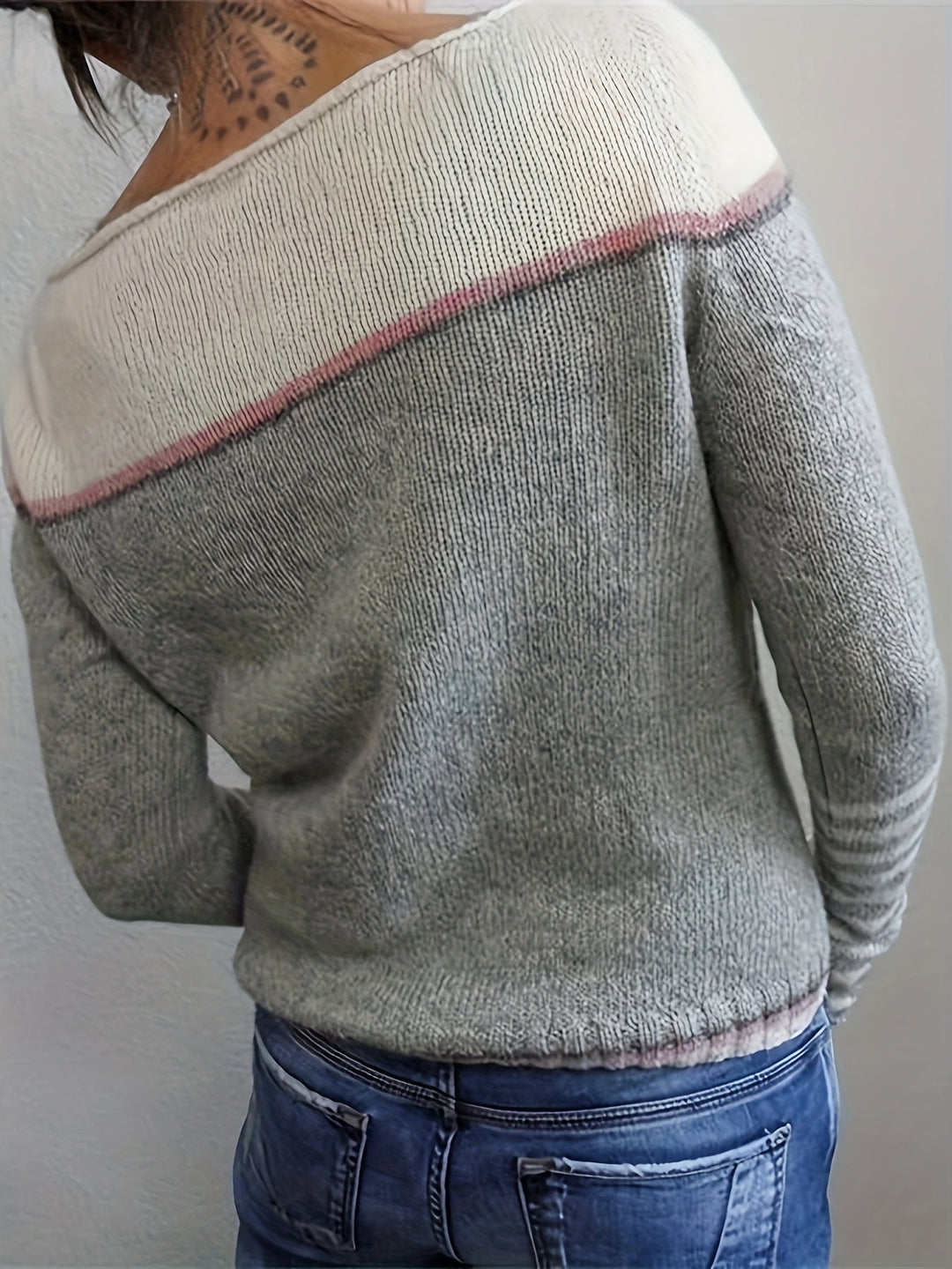 Women's Jumper – Striped Boat Neck Knit
