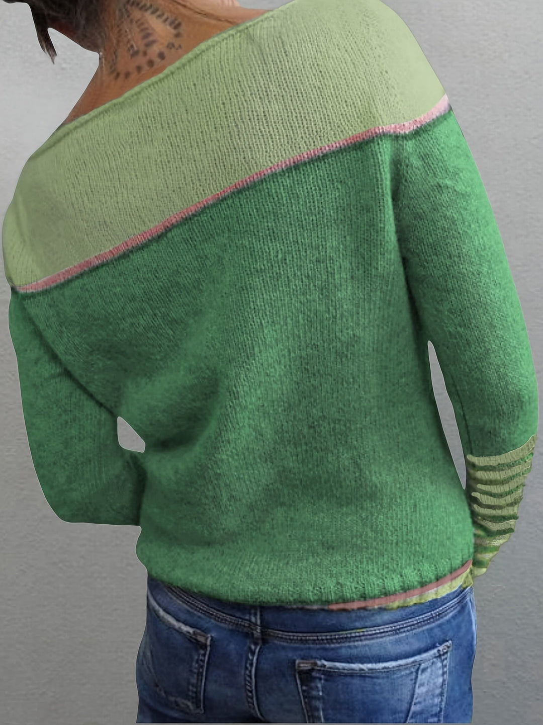 Women's Jumper – Striped Boat Neck Knit