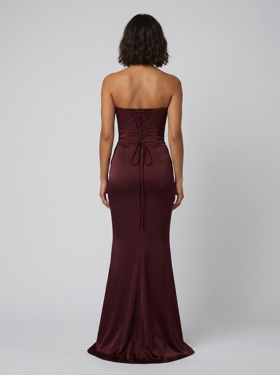 Women's Maxi Dress – Strapless Corset Christmas Party