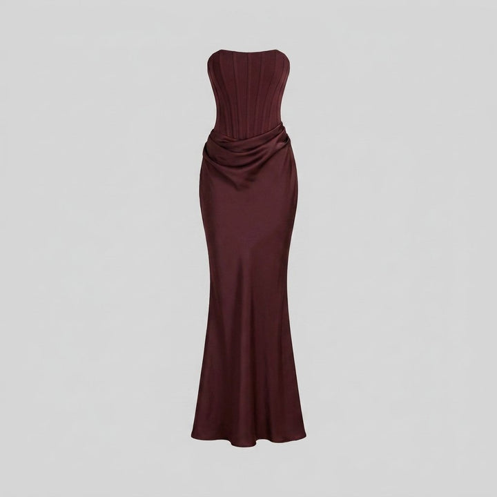 Women's Maxi Dress – Strapless Corset Christmas Party