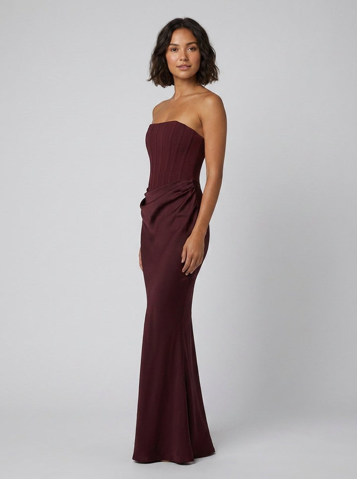 Women's Maxi Dress – Strapless Corset Christmas Party