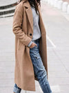 Women's Long Wool Coat – Wide Lapel
