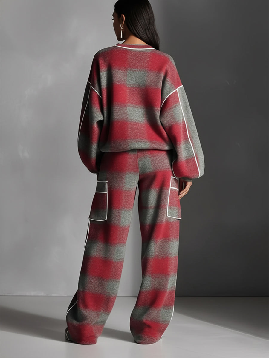 Women's Two-Piece Set – Fleece Sweatshirt & Joggers Co-Ord Set