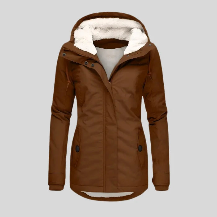 Women's Warm Hooded Winter Jacket – Sherpa Lining
