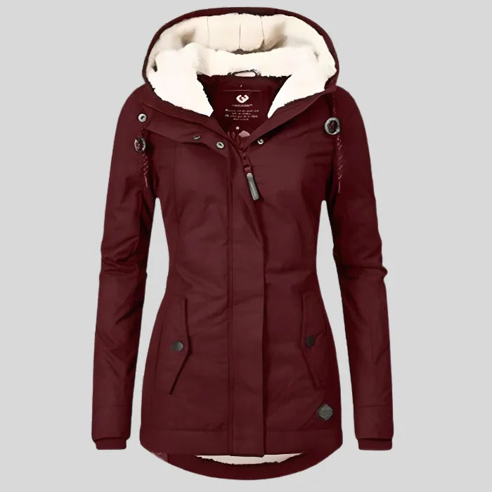 Women's Warm Hooded Winter Jacket – Sherpa Lining