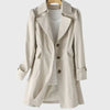 Women's A-Line Coat – Notched Lapel And Single-Breasted Buttons
