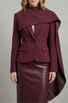 Women's Asymmetric Blazer – Draped Scarf Lapel