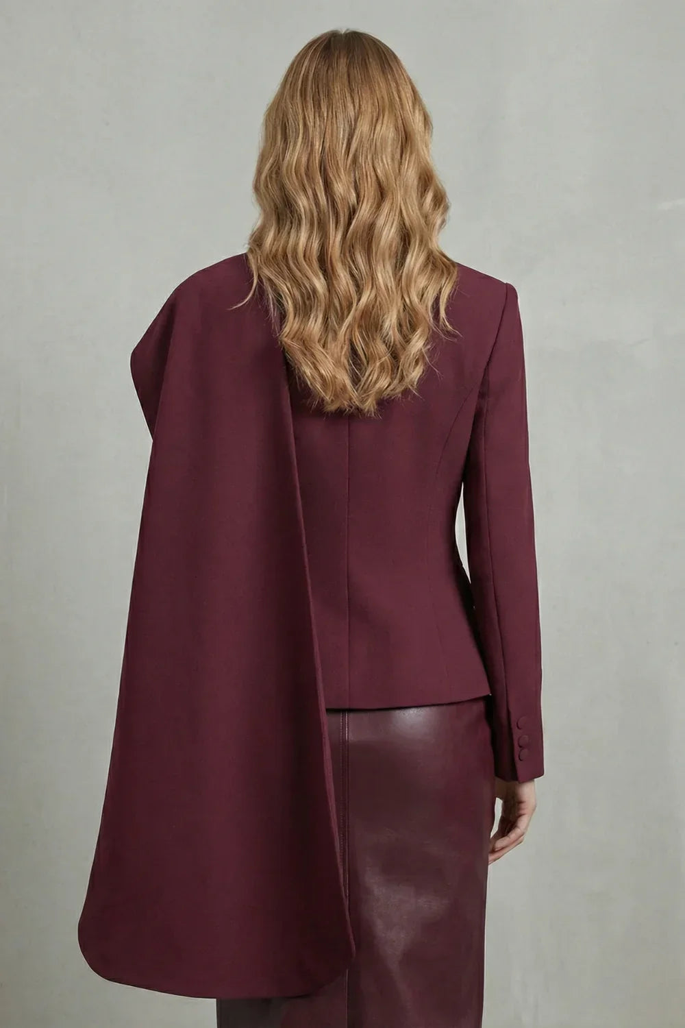 Women's Asymmetric Blazer – Draped Scarf Lapel
