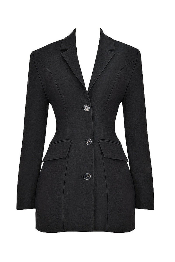 Women's Mini Dress – Structured V-Neck Blazer