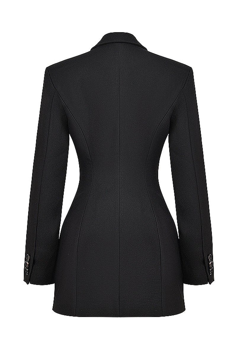 Women's Mini Dress – Structured V-Neck Blazer