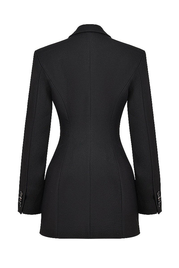Women's Mini Dress – Structured V-Neck Blazer