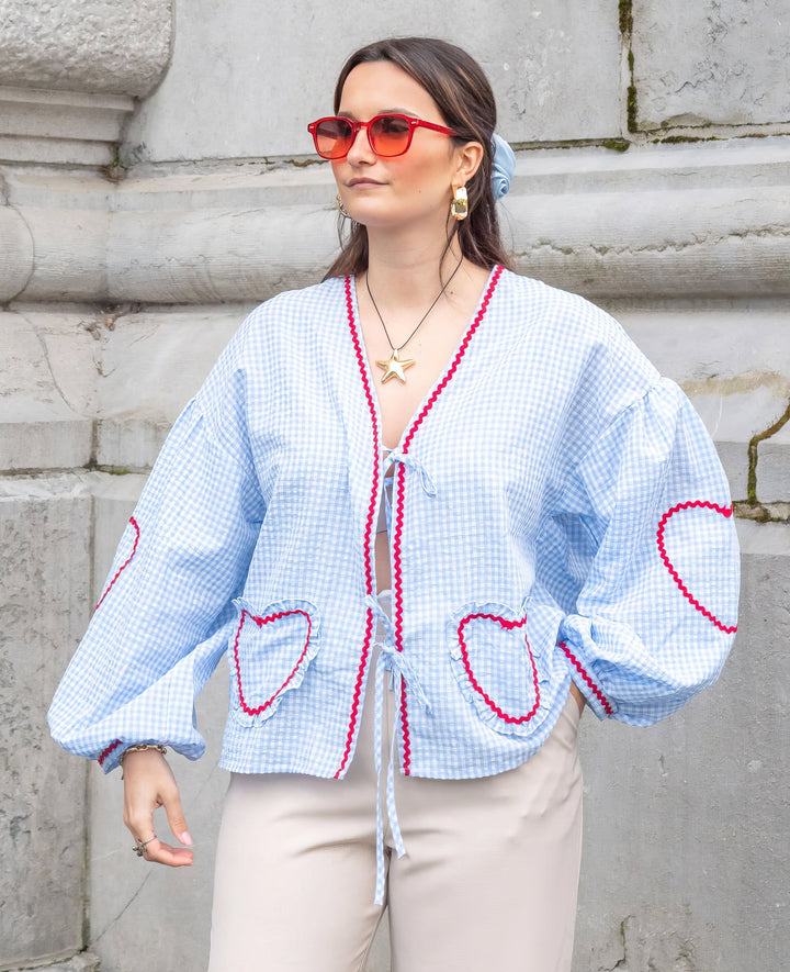 Women's Blouse – Ruffle Tie-Neck