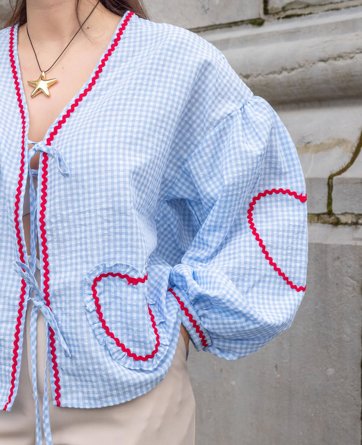 Women's Blouse – Ruffle Tie-Neck