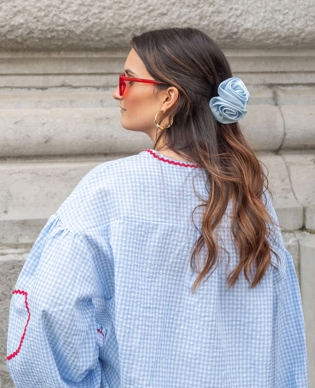 Women's Blouse – Ruffle Tie-Neck