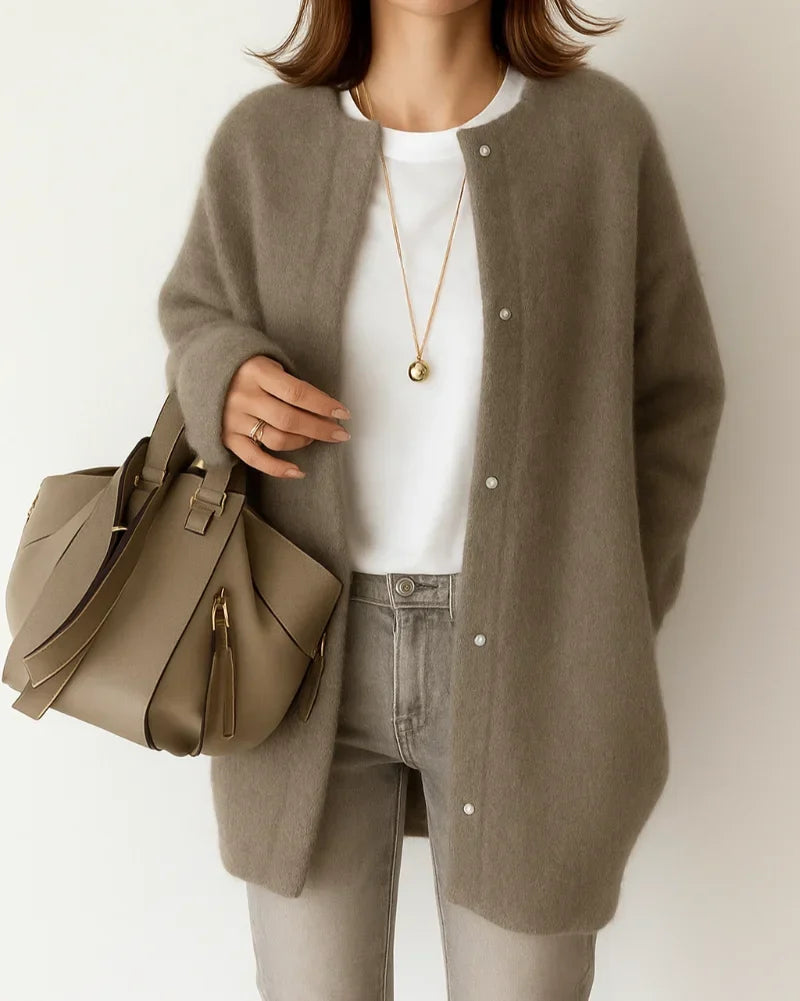 Women's Button-Front Cardigan – Relaxed Fit