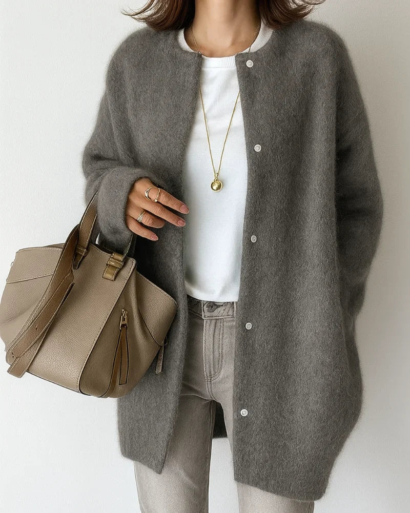 Women's Button-Front Cardigan – Relaxed Fit
