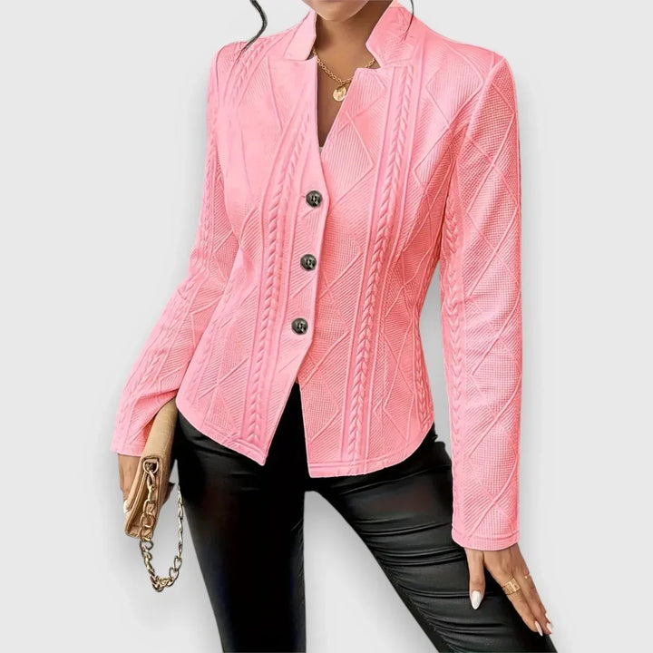 Women's Cable-Knit Mock-Neck Long-Sleeve Fitted Sweater