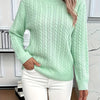 Women's Cable-Knit Round Neck Relaxed Fit Jumper