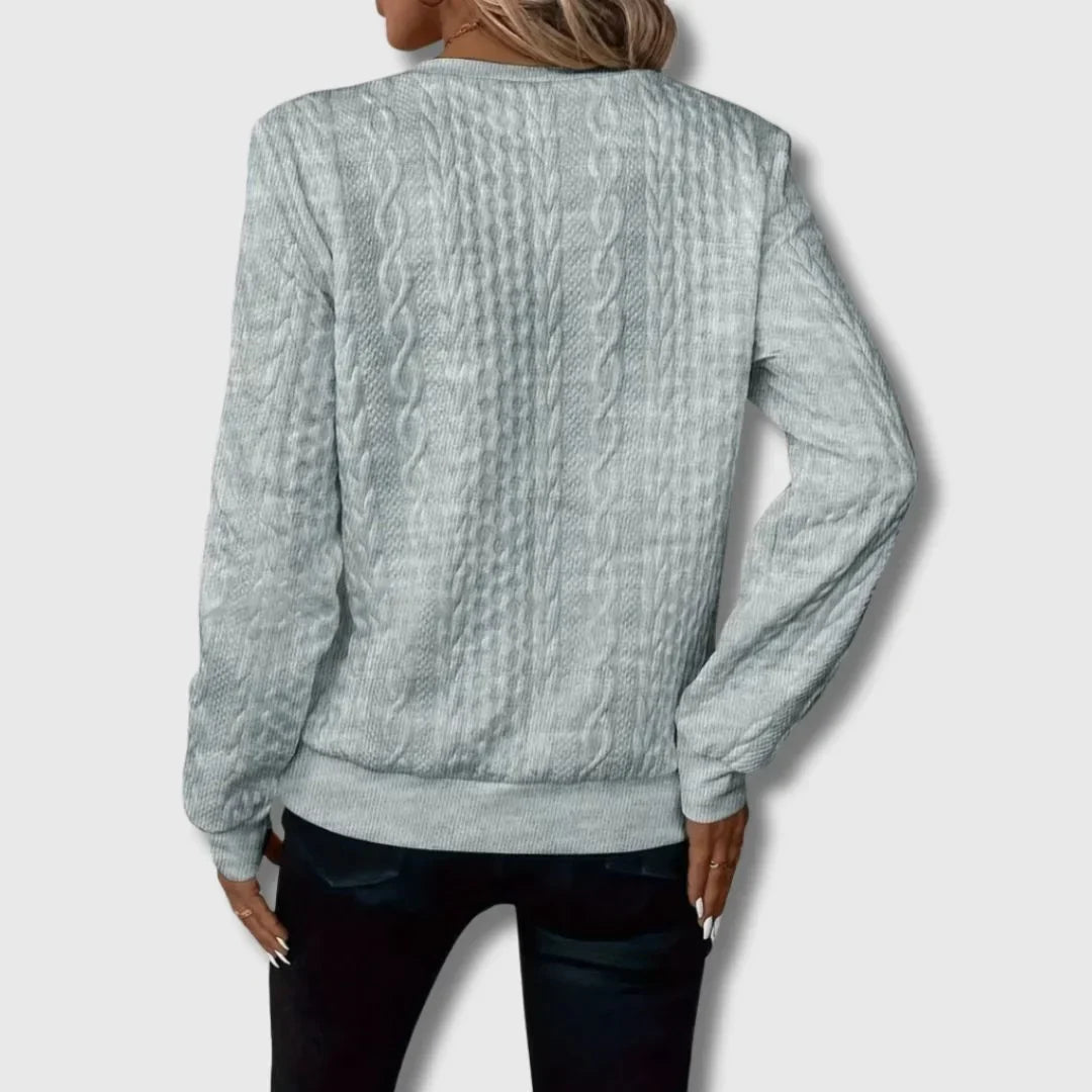 Women's Cable-Knit Sweater – Quarter-Zip Long-Sleeve And Ribbed Cuffs