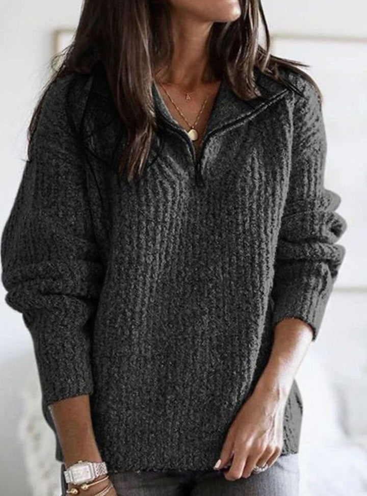 Women's Jumper – Cable Knit Zip-Up