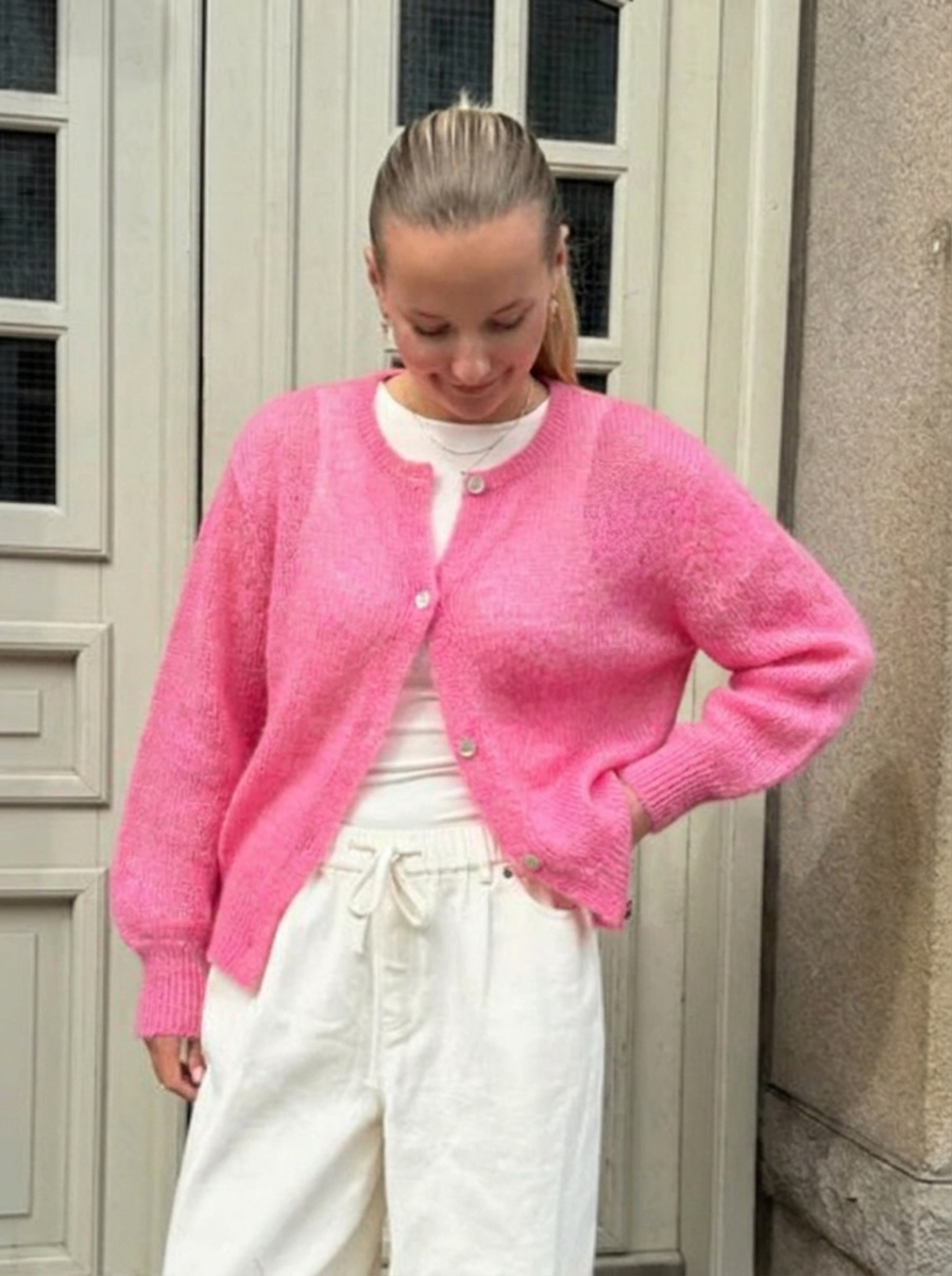 Women's Cardigan – Oversized Open-Knit