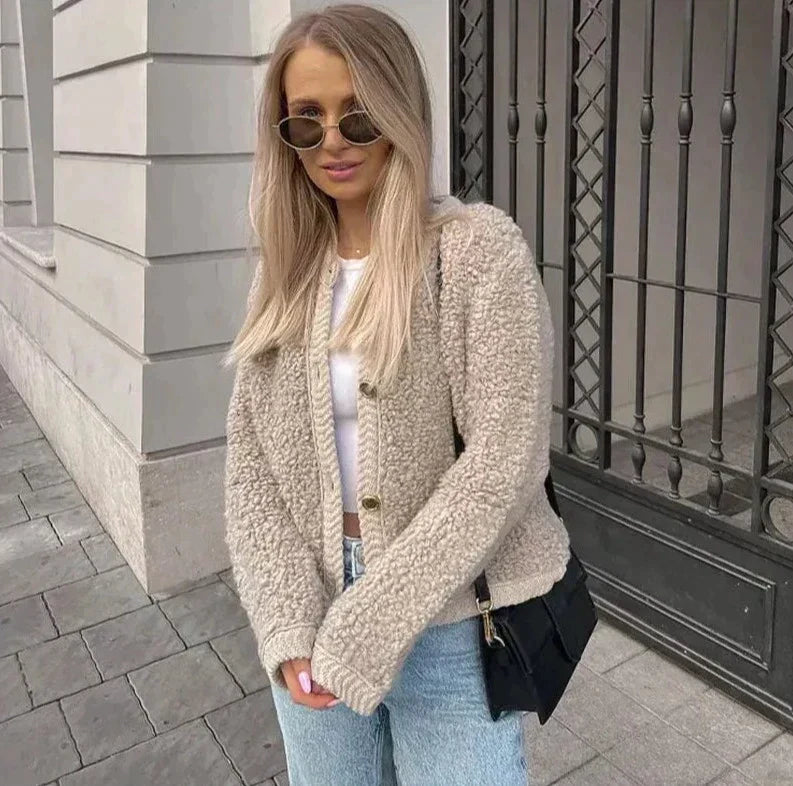Women's Cardigan – Textured Button-Up