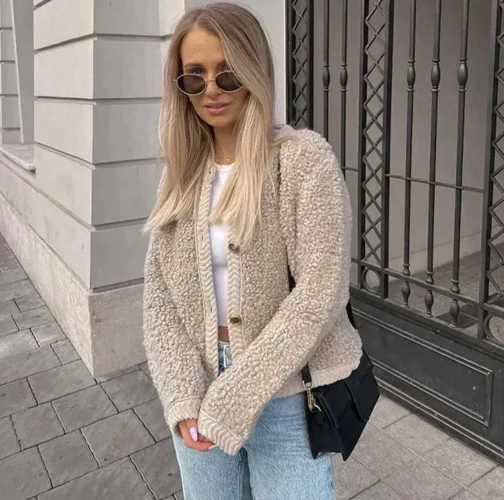 Women's Cardigan – Textured Button-Up