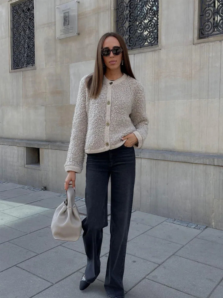 Women's Cardigan – Textured Button-Up