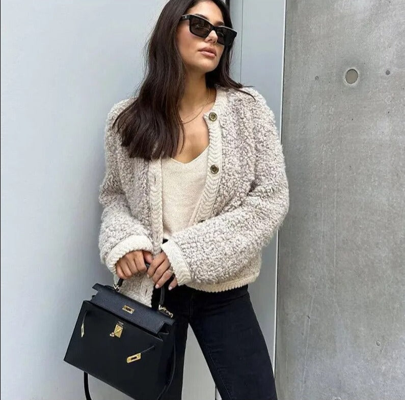 Women's Cardigan – Textured Button-Up