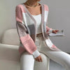Women's Cardigan – Colour-Block Pointelle